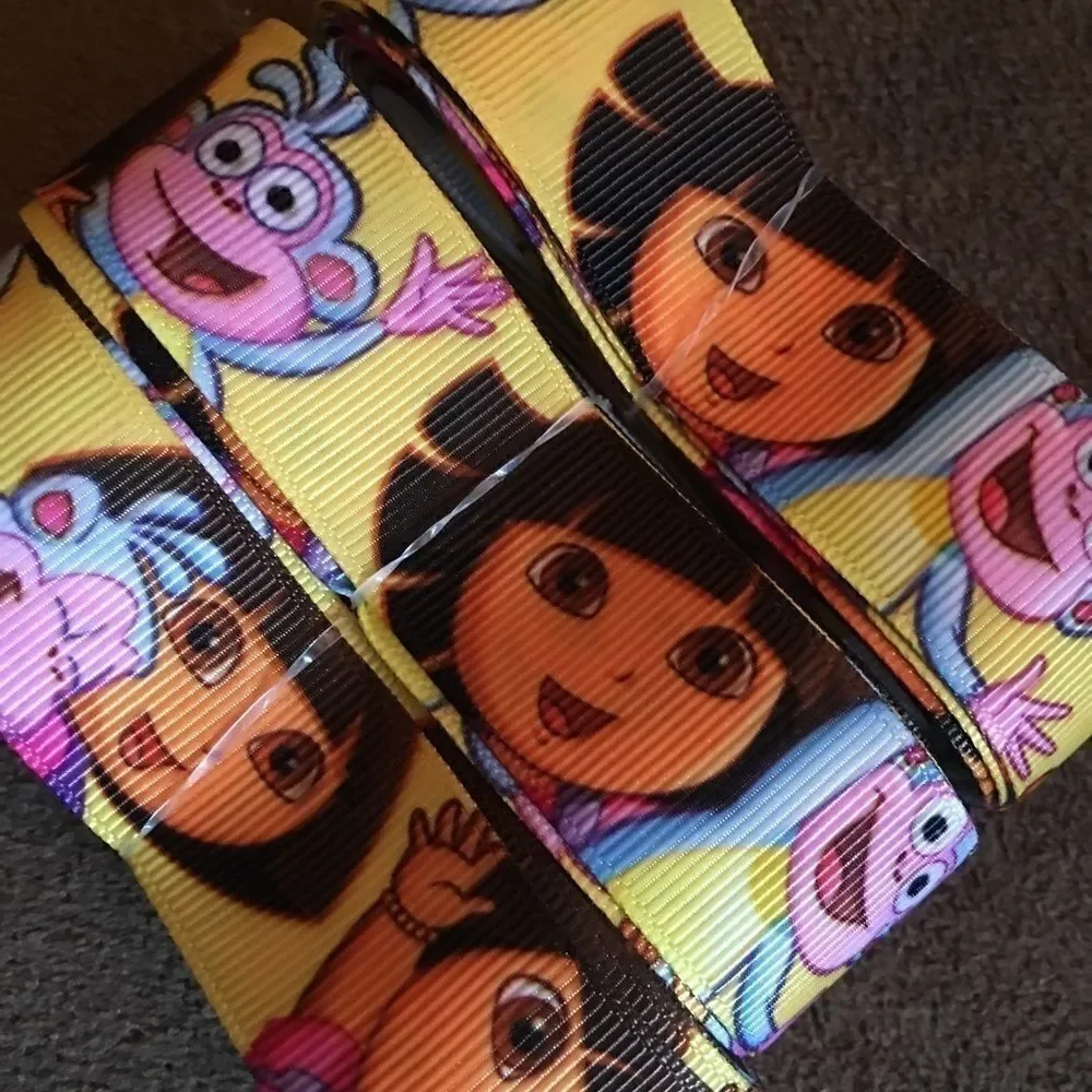 5/$24 grosgrain Ribbon 7/8” 5 yards Dora Boots NEW